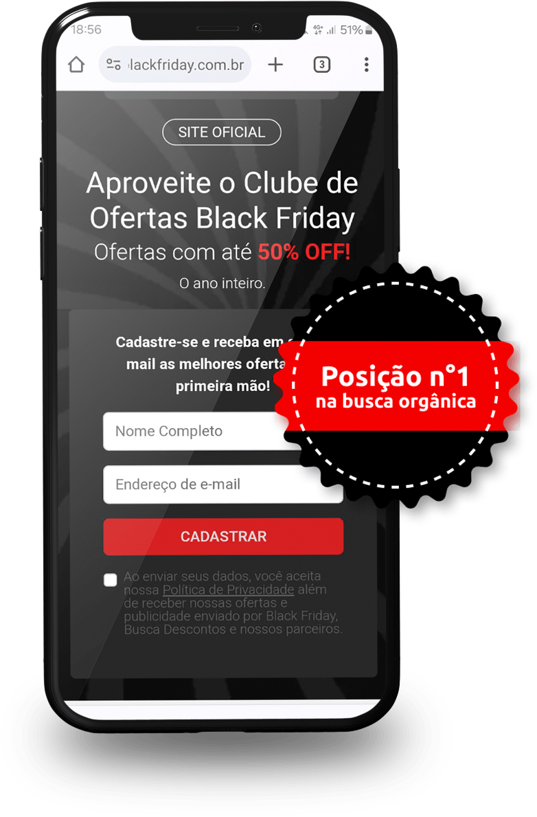 Posição número um na busca orgânica